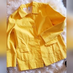 Old navy yellow women's button up trench coat, size L